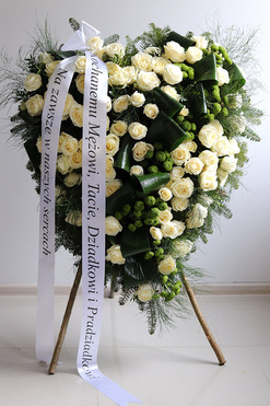 Pure, żywa wiązanka pogrzebowa serce, wym.95x90cm 