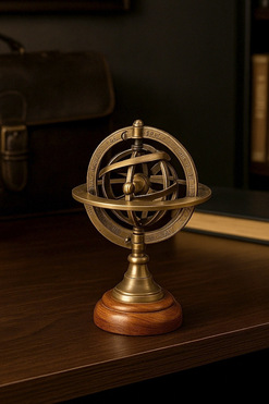 Brass, astrolabium mosiężne, wys.14cm