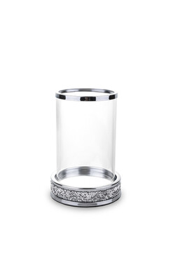 elegancki Świecznik Glamour Silver, wys.17cm