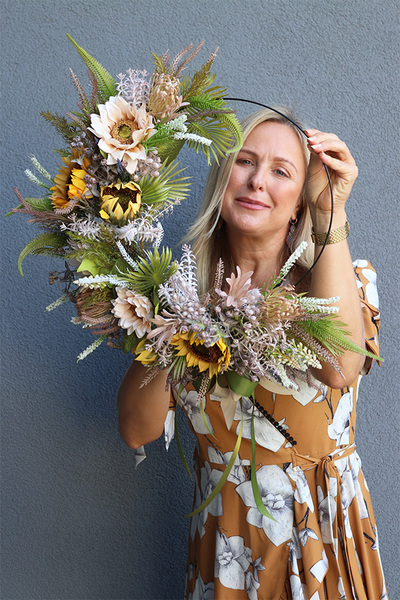 wianek na obręczy Słoneczniki Subtelle, śr.46cm