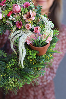 Ogrodowe Doniczki, kwiatowy wianek na drzwi