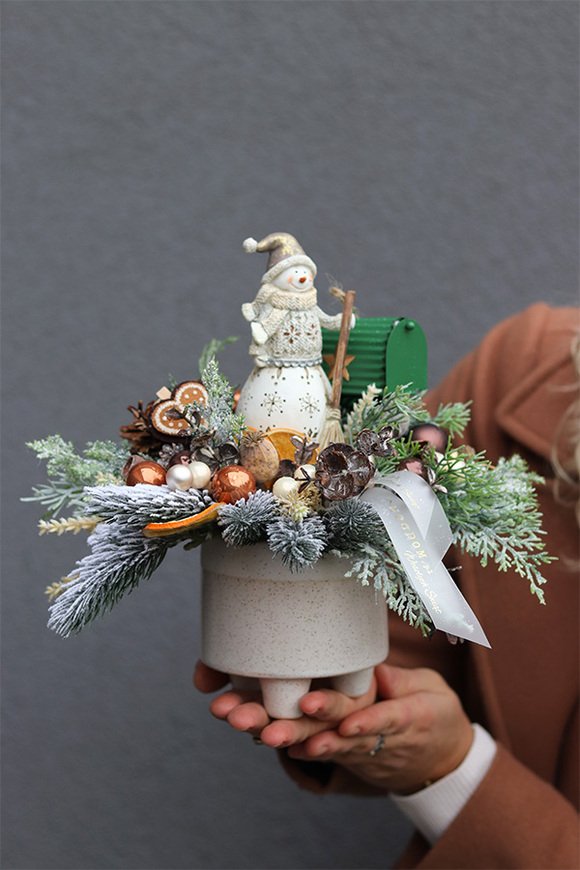 Snowman, świąteczny stroik z bałwankiem	