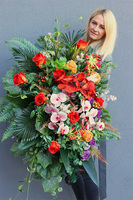 Orangita 2, komplet dekoracji nagrobnych, wiązanka + bukiet