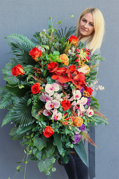 Orangita 2, komplet dekoracji nagrobnych, wiązanka + bukiet