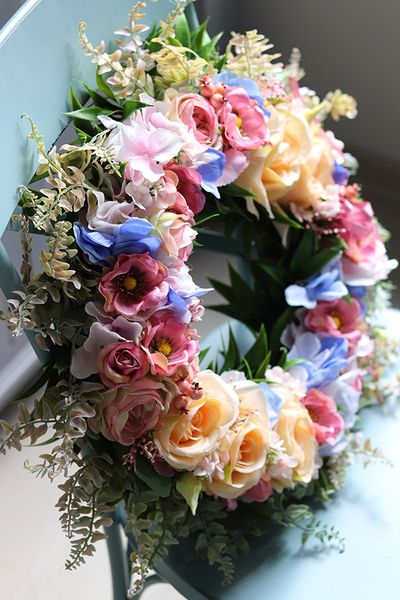 Ismena, barwny wianek z różami, śr.38cm