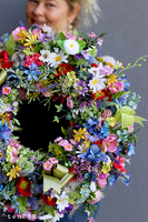 barwny kwiatowy wianek, Majowa Łąka, śr.46cm