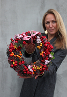 dwustronny, misternie wykonany jesienny wianek Toronto, śr.29cm 