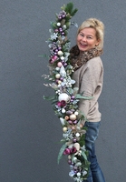 girlanda / dekoracja na stół , kominek Fioletowa Wigilia, dł.180cm