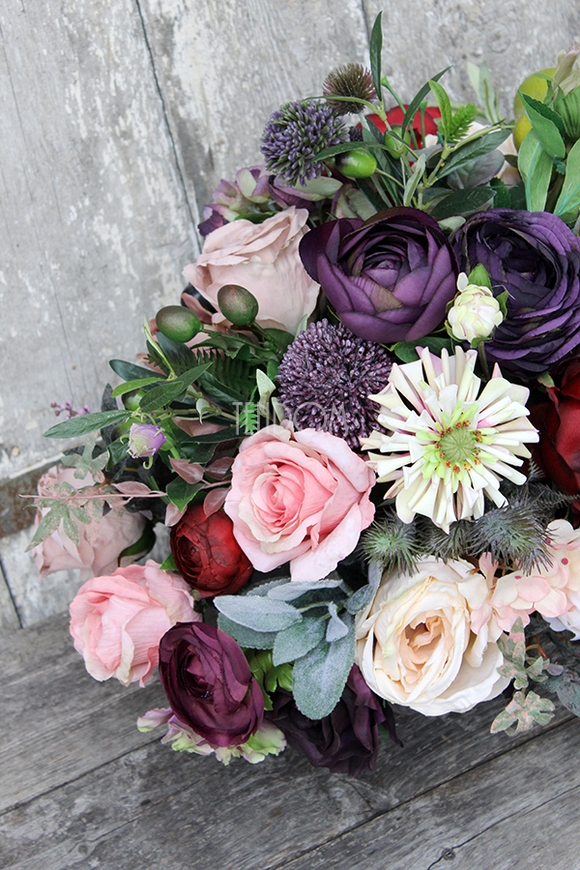 bukiet / kwiatowa kompozycja England Silver większa, wys.37cm