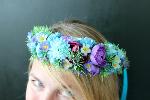 wianek na głowę Blue Flowers, rozmiar uniwersalny, dorosły