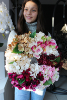 Wielobarwna Hortensja wianek na drzwi, śr.45cm 