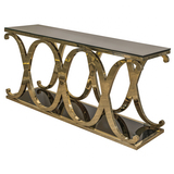 konsola ze stali szlachetnej Glamour Gold, wym.165x45x77cm