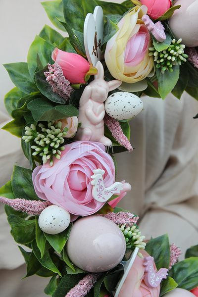 dekoracyjny wianek wiosenny Pastelowa Wielkanoc, śr.38cm