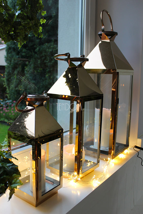 Glamour, złoty lampion XL, wym.70x23x23cm