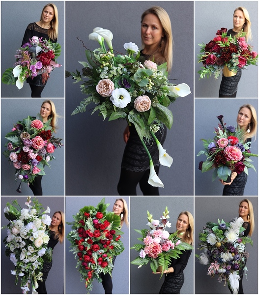 Daliria, elegancka kompozycja nagrobna z lampionem, dł.70cm