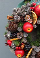 bożonarodzeniowy wianek na drzwi / stroik na stół Wilia, śr.27 cm