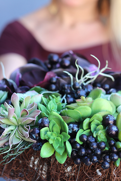 dekoracja sukulenty & storczyki w kształcie serca Tellia 1, wym.14x30x30cm