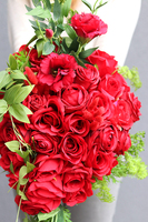 Czerwone Róże Heartano Premium, bukiet nagrobny w kształcie serca, wym.50x55cm