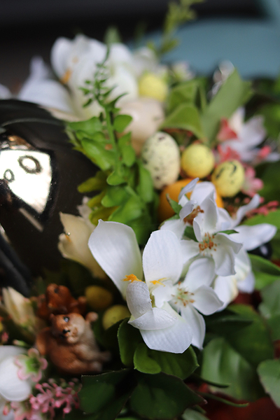 Pióra Glamour, Nugatto, wielkanocny stroik, śr.30cm