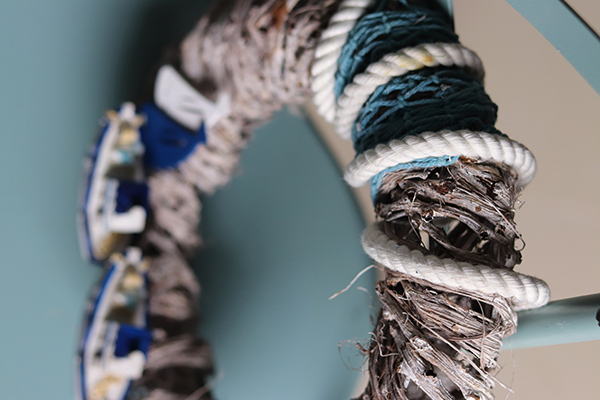 marynistyczny wianek, Stateczki, śr.25cm 