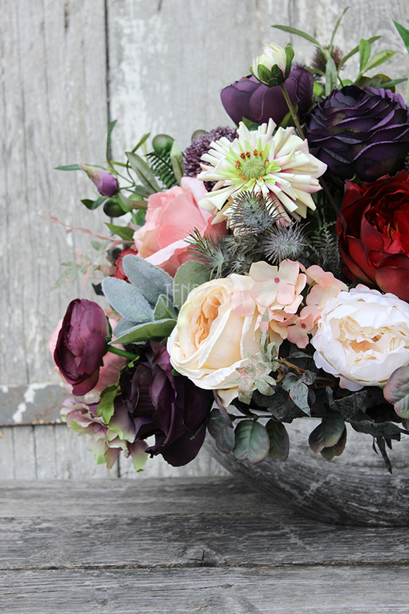 bukiet / kwiatowa kompozycja England Silver większa, wys.37cm