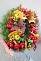 Domowe Święta wianek / stroik dekoracyjny, śr.28cm