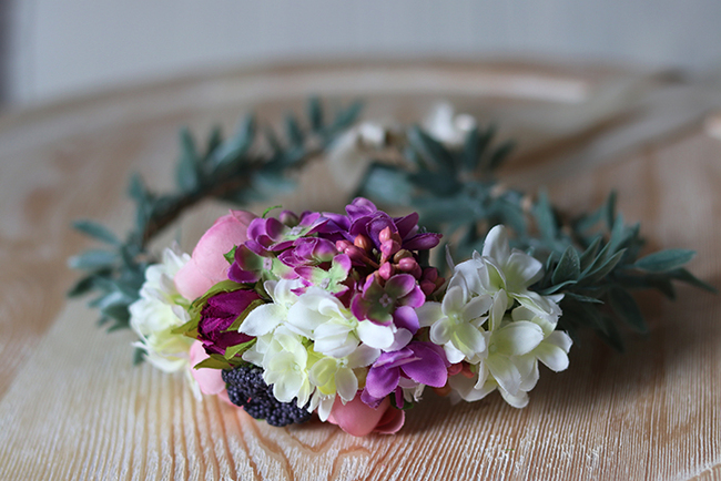 Clara, kwiatowy wianek na głowę, rozmiar uniwersalny