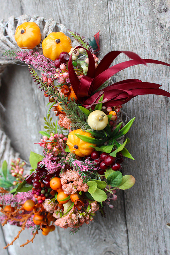 Jesienna Nostalgia, wianek dekoracyjny, śr.30cm  