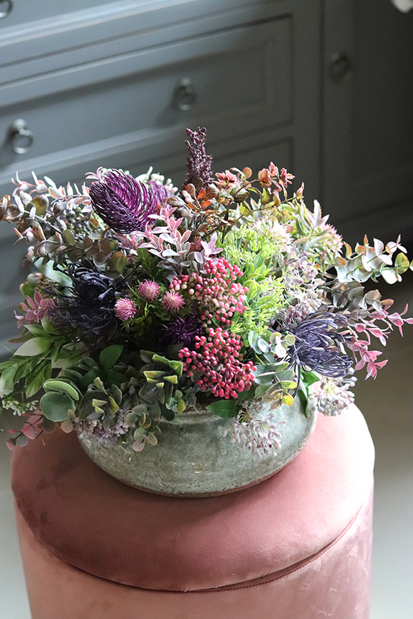 kompozycja kwiatowa w ceramicznym naczyniu, Verona Medina Big, wys.33cm