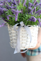 wrzosy Prowansja, kompozycja z wrzośców w wiklinowym koszu, wym.35x38cm 