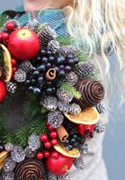 bożonarodzeniowy wianek na drzwi / stroik na stół Wilia, śr.27 cm