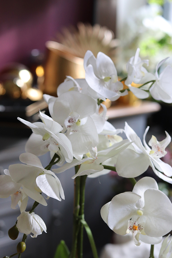 Filano Silver, sztuczny storczyk w srebrnej donicy, wys.60cm