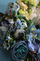 Caryca Katarzyna Blue, dużych rozmiarów efektowny wianek na drzwi, śr.45cm