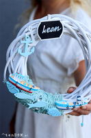 Leon na Morzu, marynistyczny wianek imienny, śr. 23cm