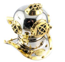 Boston Navy, mosiężny hełm nurka retro, wym.20x18x20cm