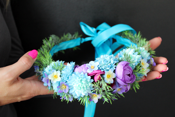 wianek na głowę Blue Flowers, rozmiar uniwersalny, dorosły