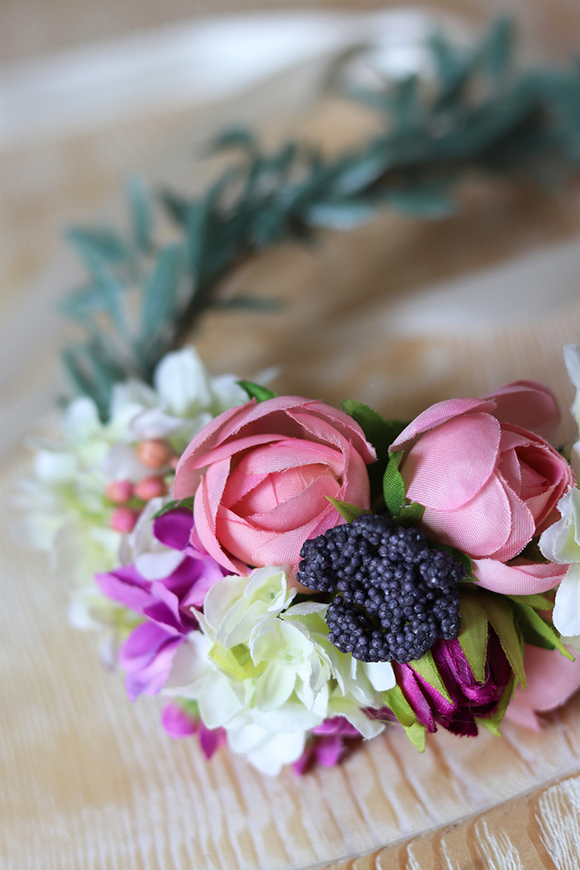 Clara, kwiatowy wianek na głowę, rozmiar uniwersalny