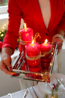 komplet świec czerwonych 3 szt.,wym.19/14/9cm