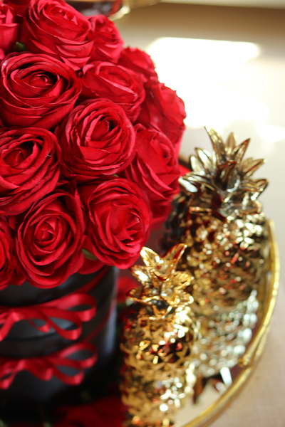 box Walenty 2, elegancka kompozycja kwiatowa na prezent, wys.30cm