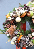 świąteczny wianek na drzwi / stroik Orange Christmas, śr.27cm