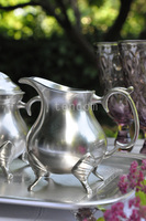 cynowany komplet do kawy Tivoli (mlecznik, cukiernica, łyżeczka) 