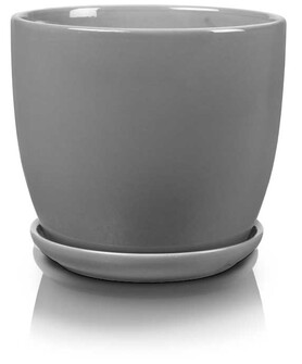 Amsterdam donica ceramiczna o okrągłej podstawie szary 17x16cm