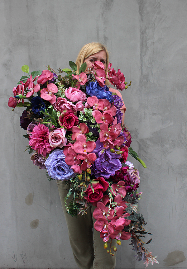 Mystery Pink wiązanka / dekoracja nagrobna, wym.88cm