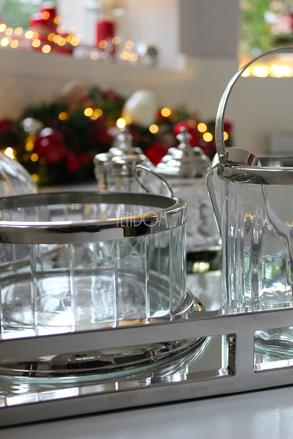 Glamour pojemnik do lodu ze szczypcami, wym.12.5x12.5cm