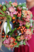 atrakcyjny jesienny wianek, Jesienne Serce, śr.30cm  