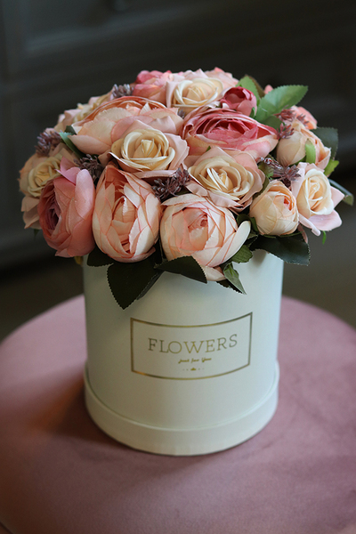 Gucciano Sulina, flowerbox z różowymi kwiatami, wys.25cm