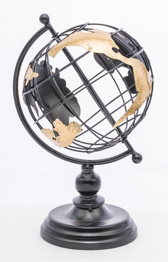 Dionis, metalowy globus, wys.32cm