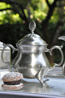 cynowany komplet do kawy Tivoli (mlecznik, cukiernica, łyżeczka) 