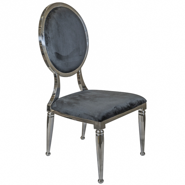 krzesło velvetowe Glamour George Black, wym.​48x49x104cm