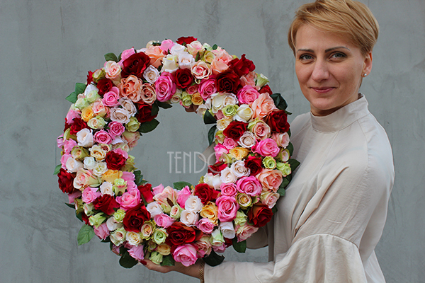 piękny wianek / wieniec na drzwi / stroik Exclusive Roses, śr.56cm  